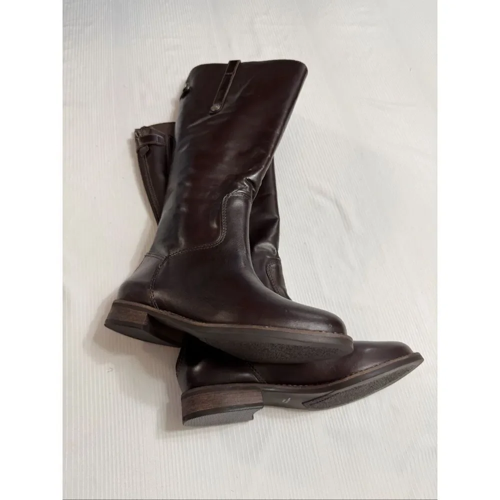 Matisse Women’s Brown Leather Yorker Wide Calf Riding Boots Size 6 New